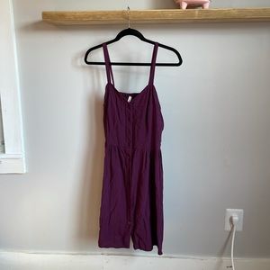 Smocked Button Front Mini Dress, Plum, Xhilaration Large
